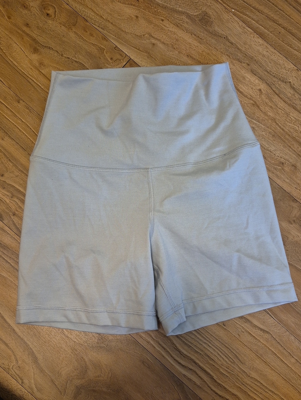 Yogalicious Light Gray High-Waist Bike Shorts
